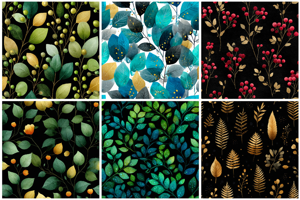 Aesthetic Leaves Seamless Pattern, a Texture Graphic by CitraGraphics (Photo 2 of 6)