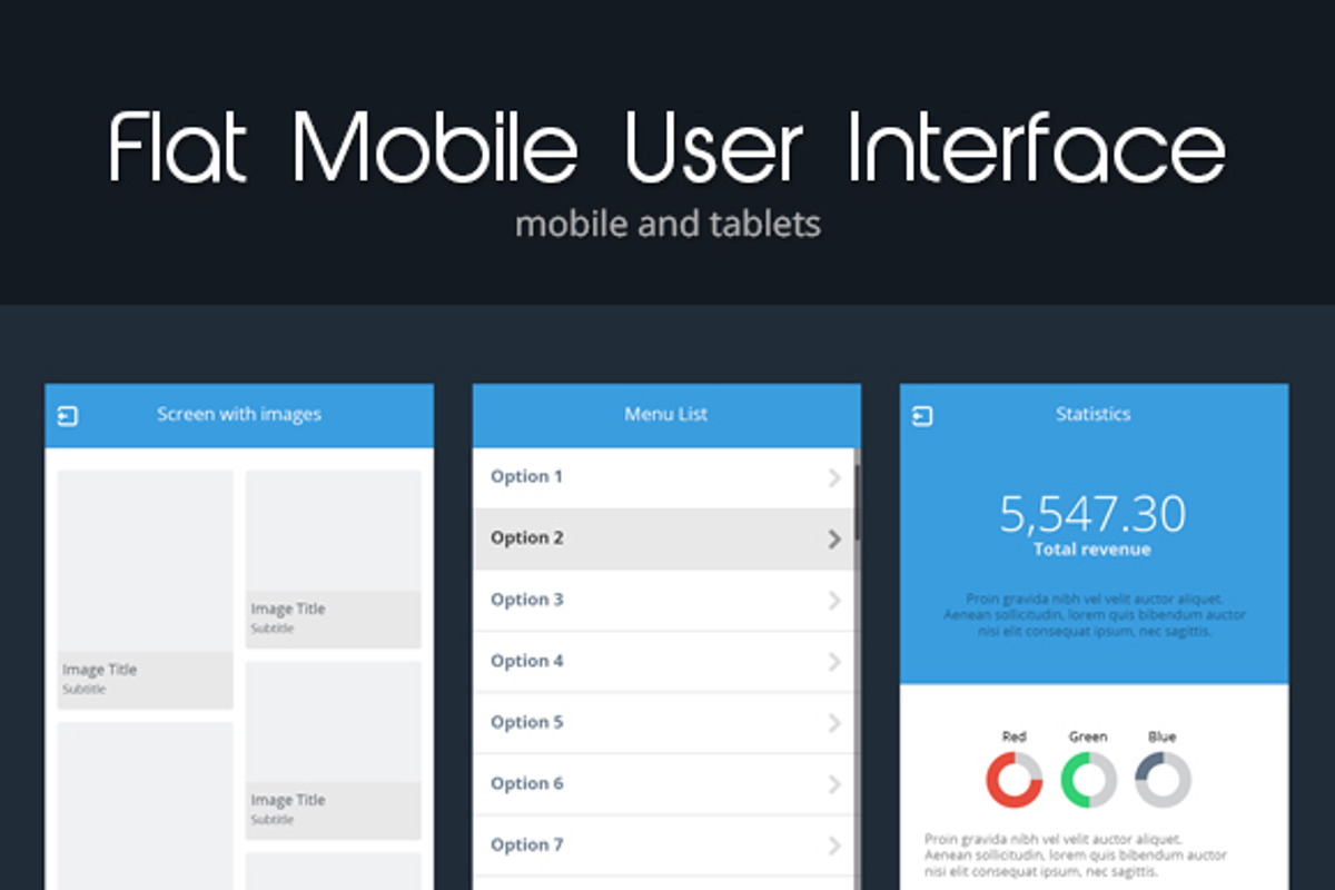 Flat Mobile UI, a Product Mockup by Florin Constantin (Photo 1 of 2)
