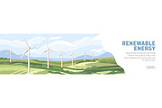 Windmills, renewable energy banner, a Technology Illustration by Good Studio (Thumbnail 3 of 3)