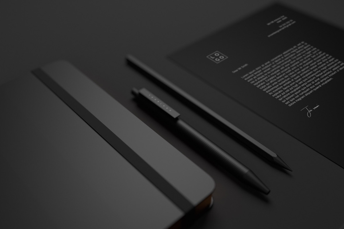 10 Minimal Black Stationary Mockups, a Print Template by S48 Mockups (Photo 6 of 10)