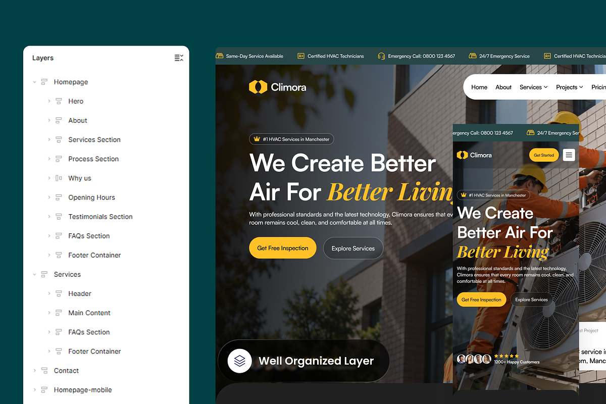 Climora - HVAC Service Website, a Landing Page Template by SLAB! Design (Photo 2 of 5)
