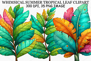 Whimsical Summer Tropical Leaf PNG, an Illustration by Canvas Craft (Thumbnail 1 of 7)