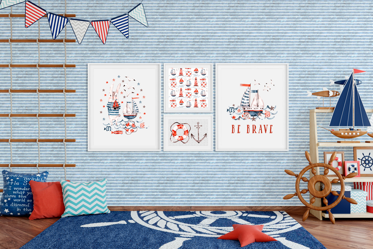 Nautical cute sea seamless patterns, a Pattern Graphic by UlitkaStudio (Photo 14 of 17)