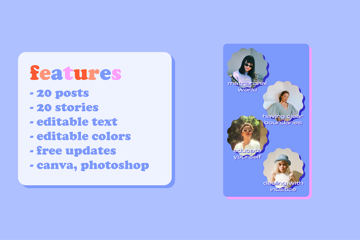 Matriarchy Canva Retro Podcast Insta, a Social Media Template by Luna Studio (Photo 3 of 7)