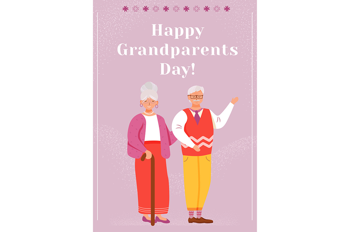 Happy grandparents day greeting card, a Poster Template by IMG visuals characters