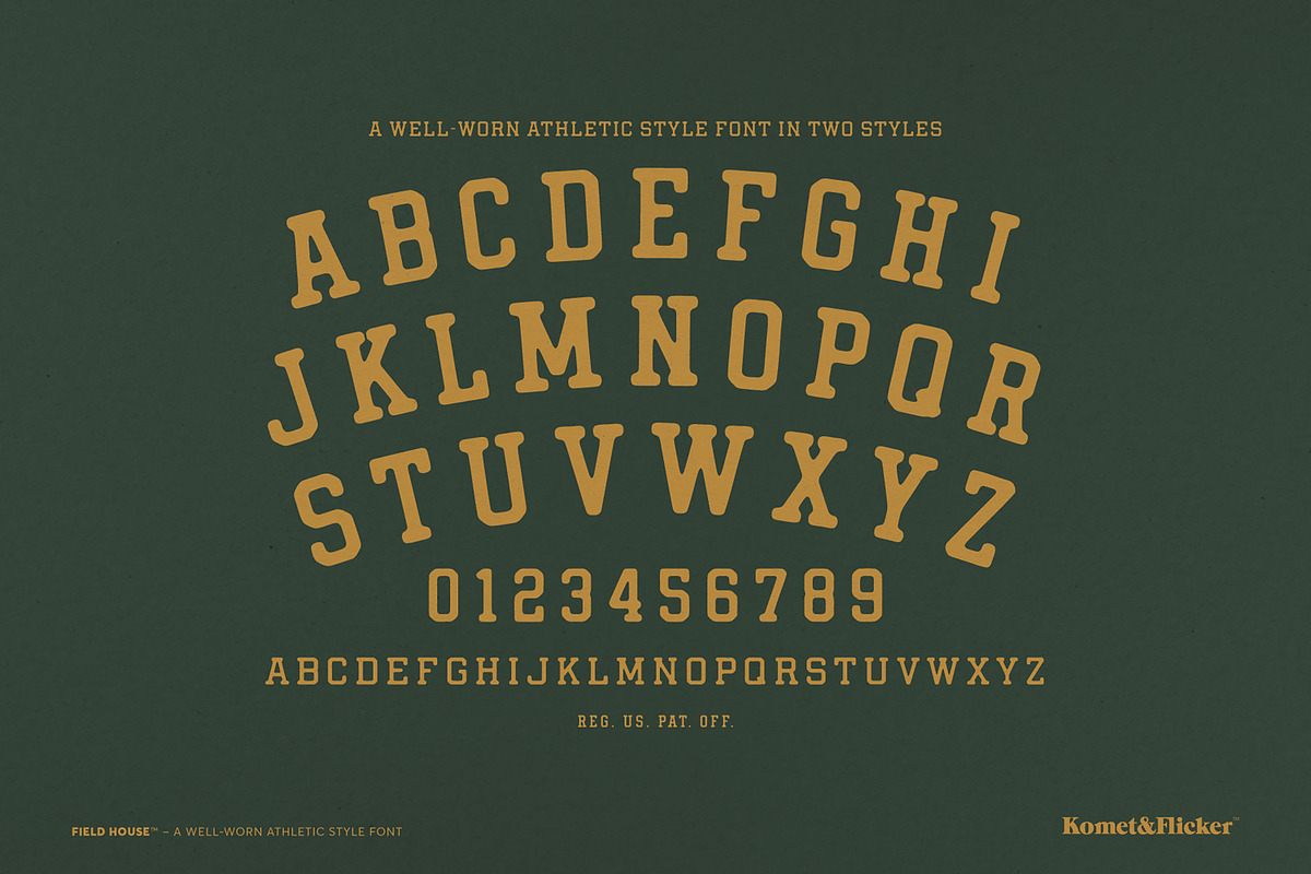 Field House – A Rustic Athletic Font, a Font by Komet & Flicker (Photo 14 of 15)