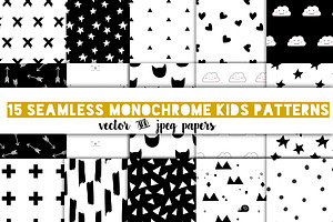 Modern Kids Patterns,black And White