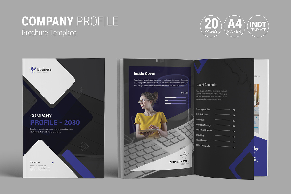 Company Profile Brochure Template, a Brochure Template by White Graphic (Photo 1 of 11)