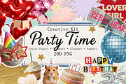 Party time - Creative Collage set, an Object Graphic by DreamoraArt (Thumbnail 1 of 8)