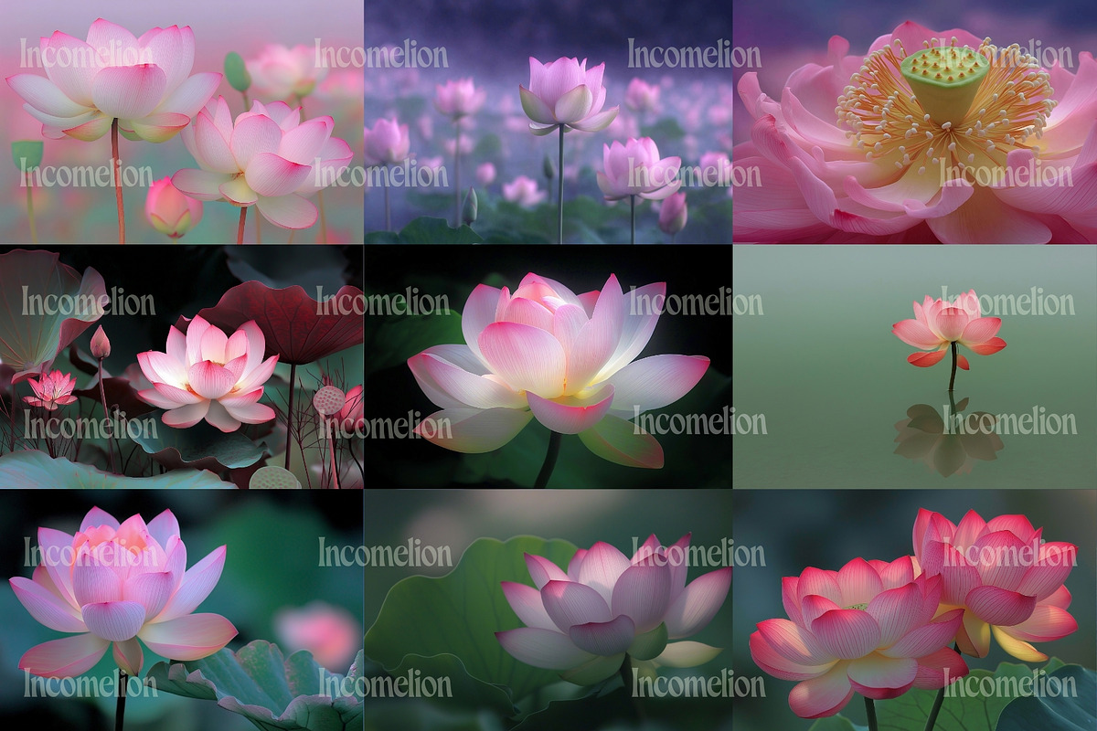 25 Vintage Lotus Flower Stock Photos, a Nature Photo by Incomelion (Photo 8 of 11)