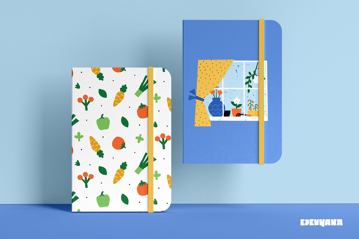 Kids Garden Clipart, Cards, Patterns, a Seasonal Illustration by Ejevyaka (Photo 5 of 6)