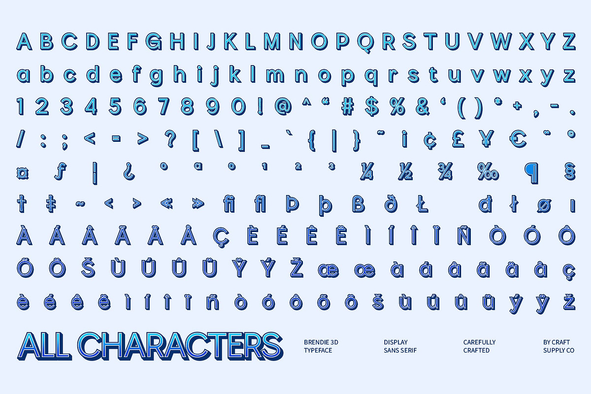 Brendie 3D, a Sans Serif Font by Craft Supply Co. (Photo 8 of 8)