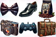Classic Black Father's Day Clipart, a Seasonal Illustration by Canvas Craft (Thumbnail 2 of 8)
