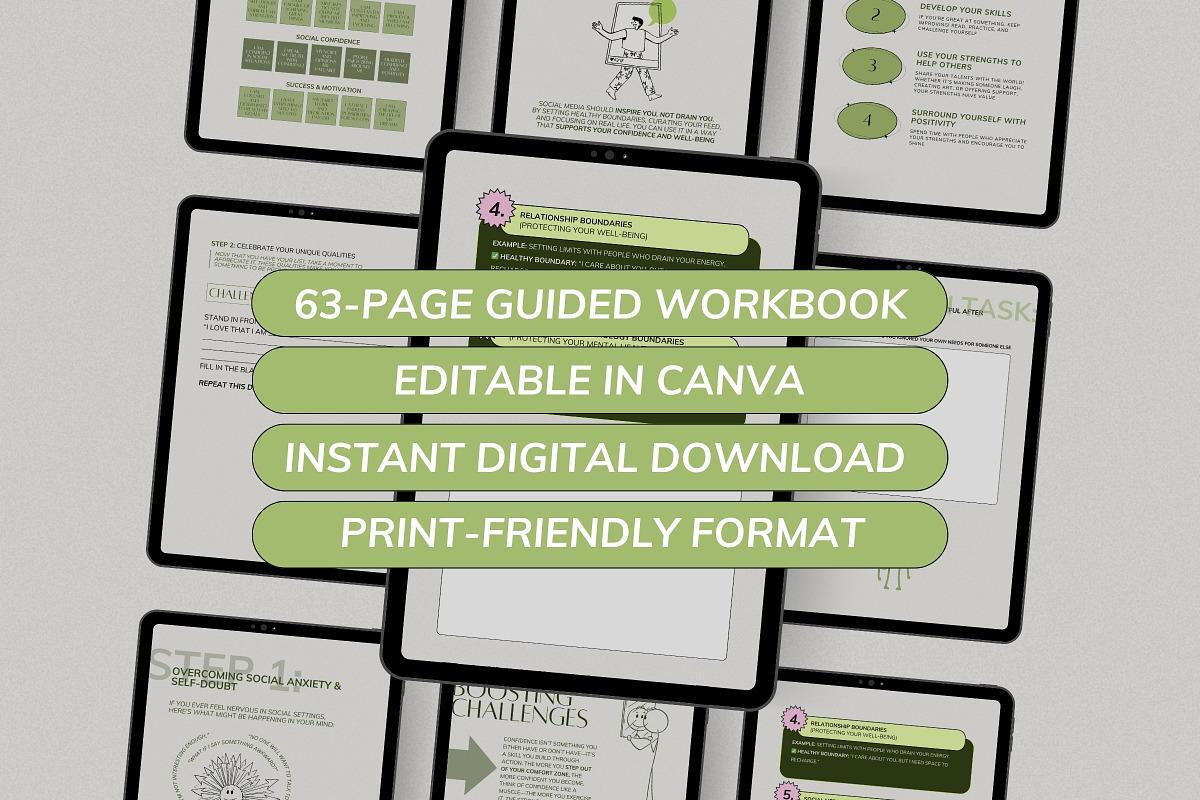 Self-Love Confidence Workbook PDF, a Magazine Template by TrendyliciousStore (Photo 3 of 4)