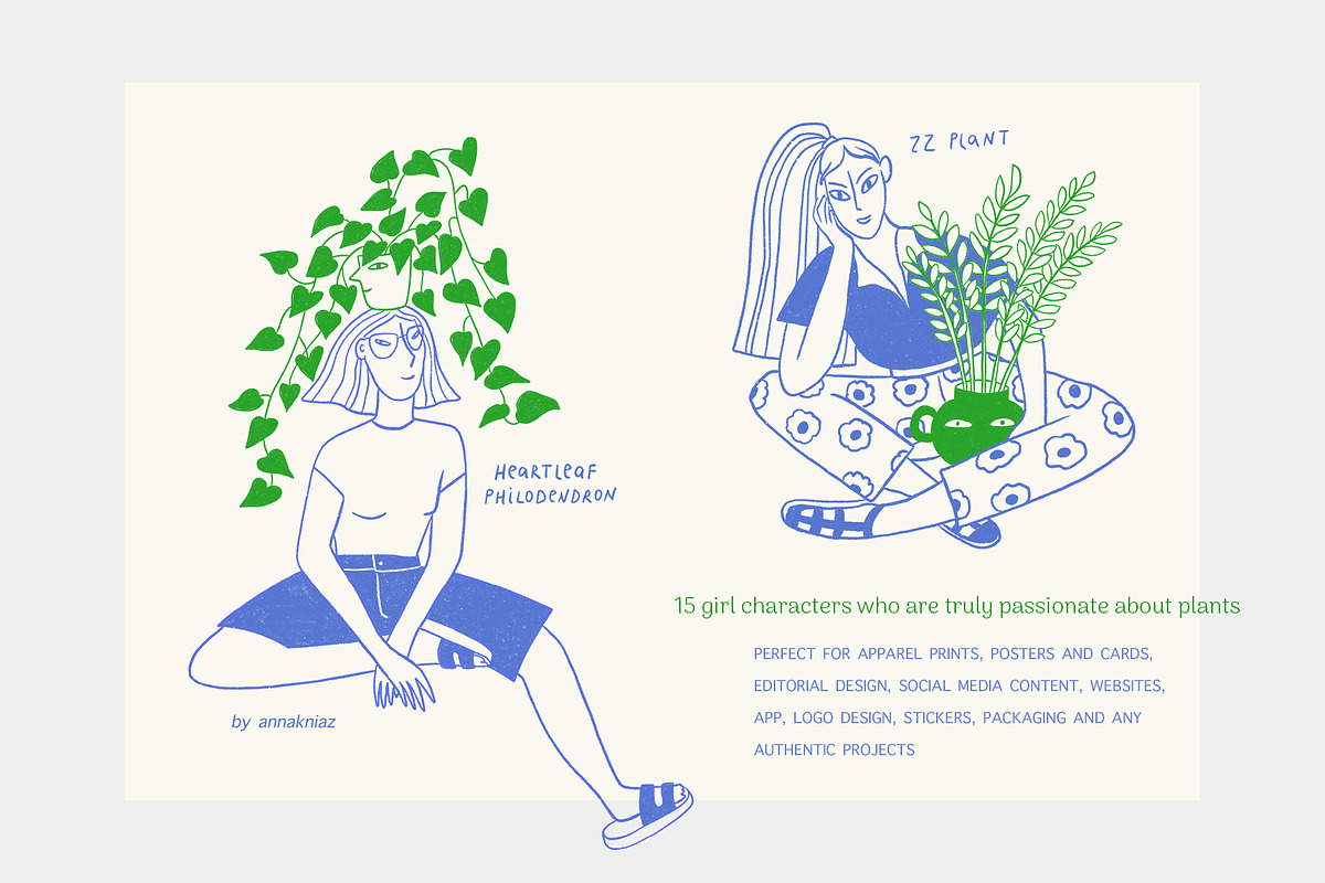 Plant Lady - aesthetic line art, a Person Illustration by Annakniaz (Photo 2 of 17)