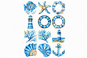 Watercolor Coastal Clipart, an Illustration by Libby Wishes (Thumbnail 2 of 5)