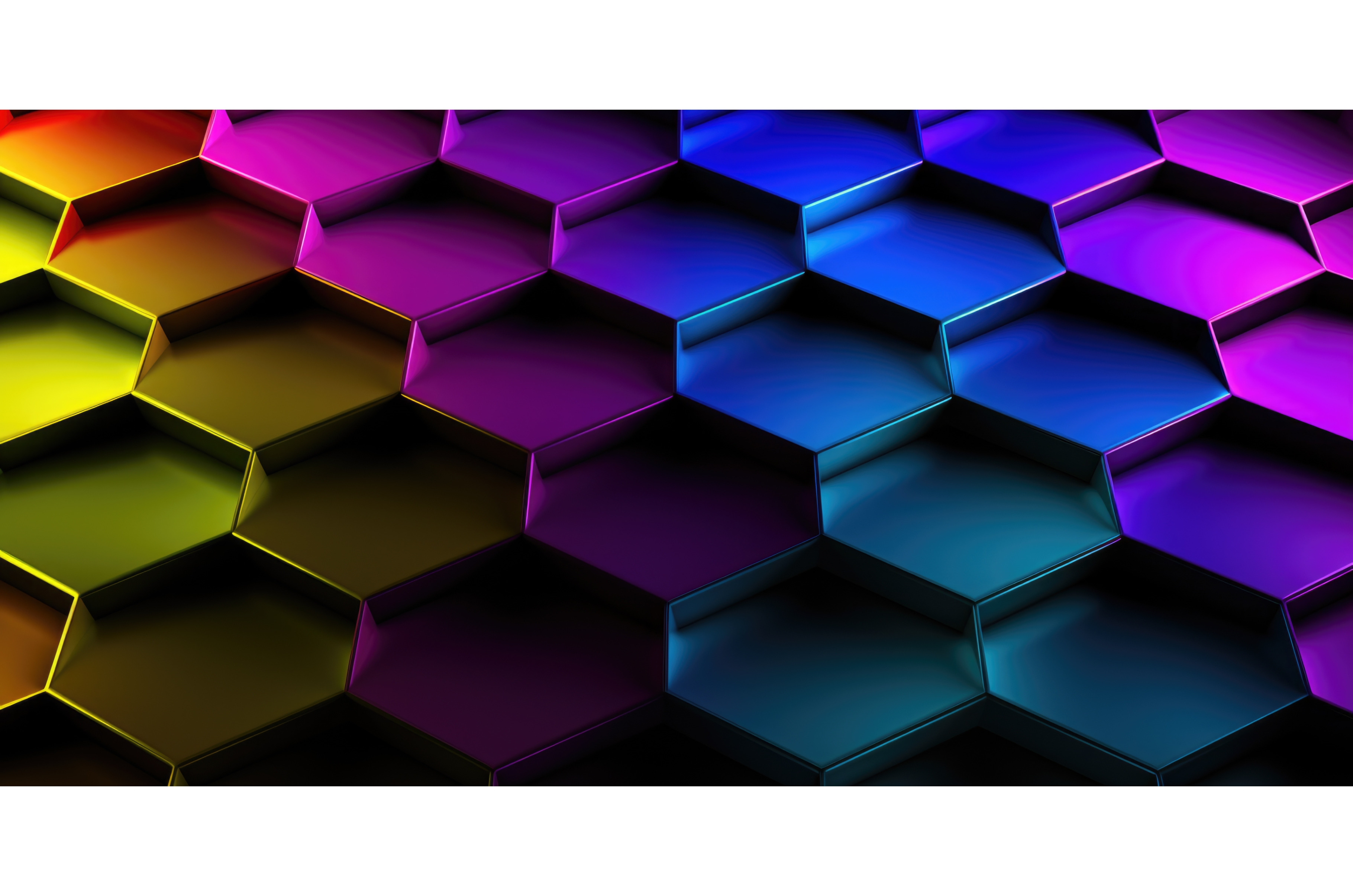 A rainbow colored hexagon pattern, an Illustration by tilialucida