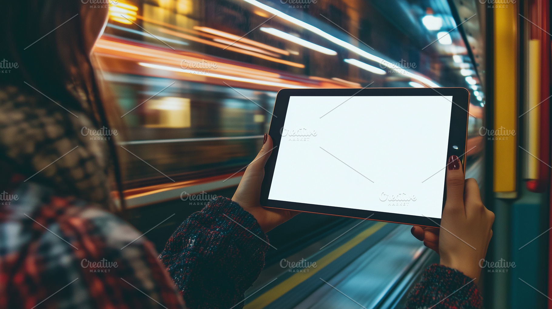 Tablet horizontally held by a woman, a Technology Photo by MistyDay