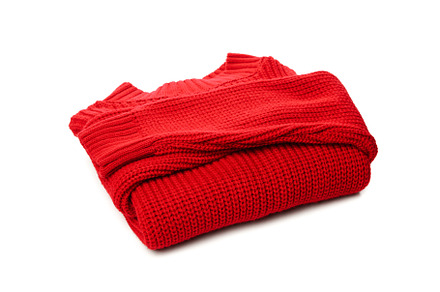 Red knitted sweater isolated on white background, a Beauty & Fashion Photo by AtlasStudio PRO