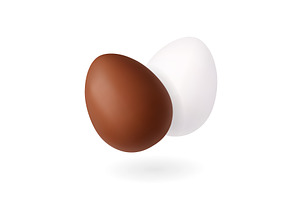 Brown and white Easter eggs 3D, an Object Illustration by GraphiShop