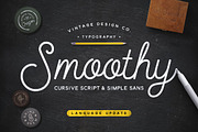 Smoothy - Cursive Script & Sans, a Script Font by Ian Barnard (Thumbnail 1 of 7)