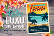 Retro Vintage Luau Party Invite, an Invitation Template by BF Studios (Thumbnail 1 of 2)