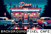 Background - Pixel Cafe, a Background Graphic by The Rusty Press (Thumbnail 1 of 8)