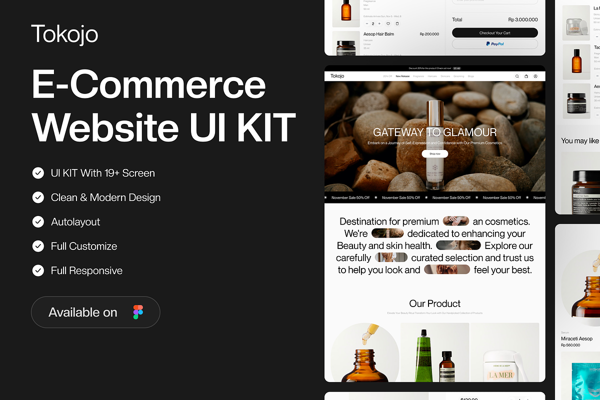 Tokojo - E-commerce Website UI KIt, a Device Mockup by Odama (Photo 1 of 6)