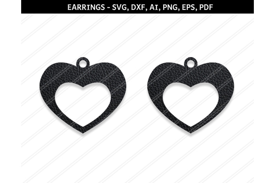 Heart earrings svg,dxf,ai,eps,png, an Object Graphic by PAPER amaze