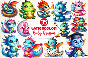 Baby Dragon Sublimation Clipart, an Illustration by Dream Creation (Thumbnail 1 of 7)