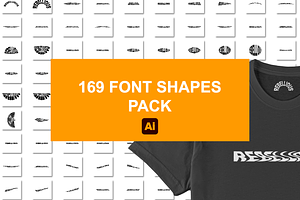 169 Font Shapes Illustrator Pack