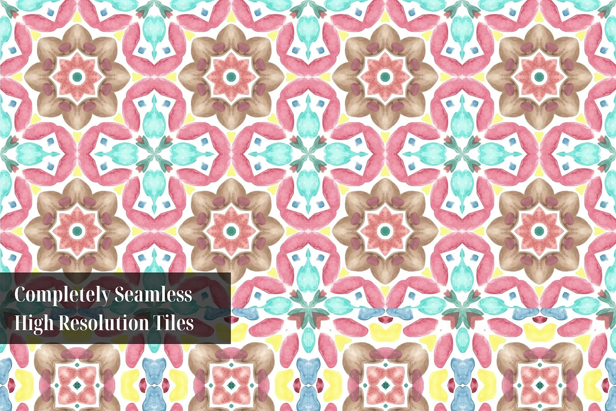 Bright Portuguese Watercolor Pattern, a Pattern Graphic by Gen Aumonier (Photo 4 of 7)