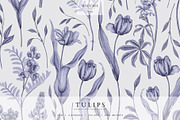Tulips, floral pattern design, a Pattern Graphic by Marchel Studio (Thumbnail 1 of 7)