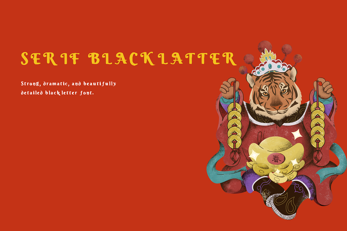Serif Blacklatter Elegant Vintage, a Sans Serif Font by adenpinkstore (Photo 3 of 6)