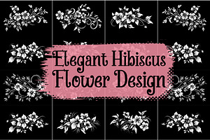 Black and White Hibiscus Designs, an Illustration by BIPLOB EXPERT