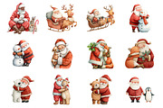 Christmas Santa and Friends Clipart, an Illustration by Design Market (Thumbnail 3 of 3)
