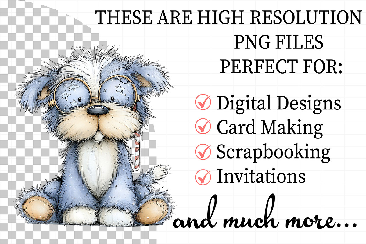 Cute Christmas Fluffy Dogs Clipart, an Illustration by Daily.Designs (Photo 2 of 5)