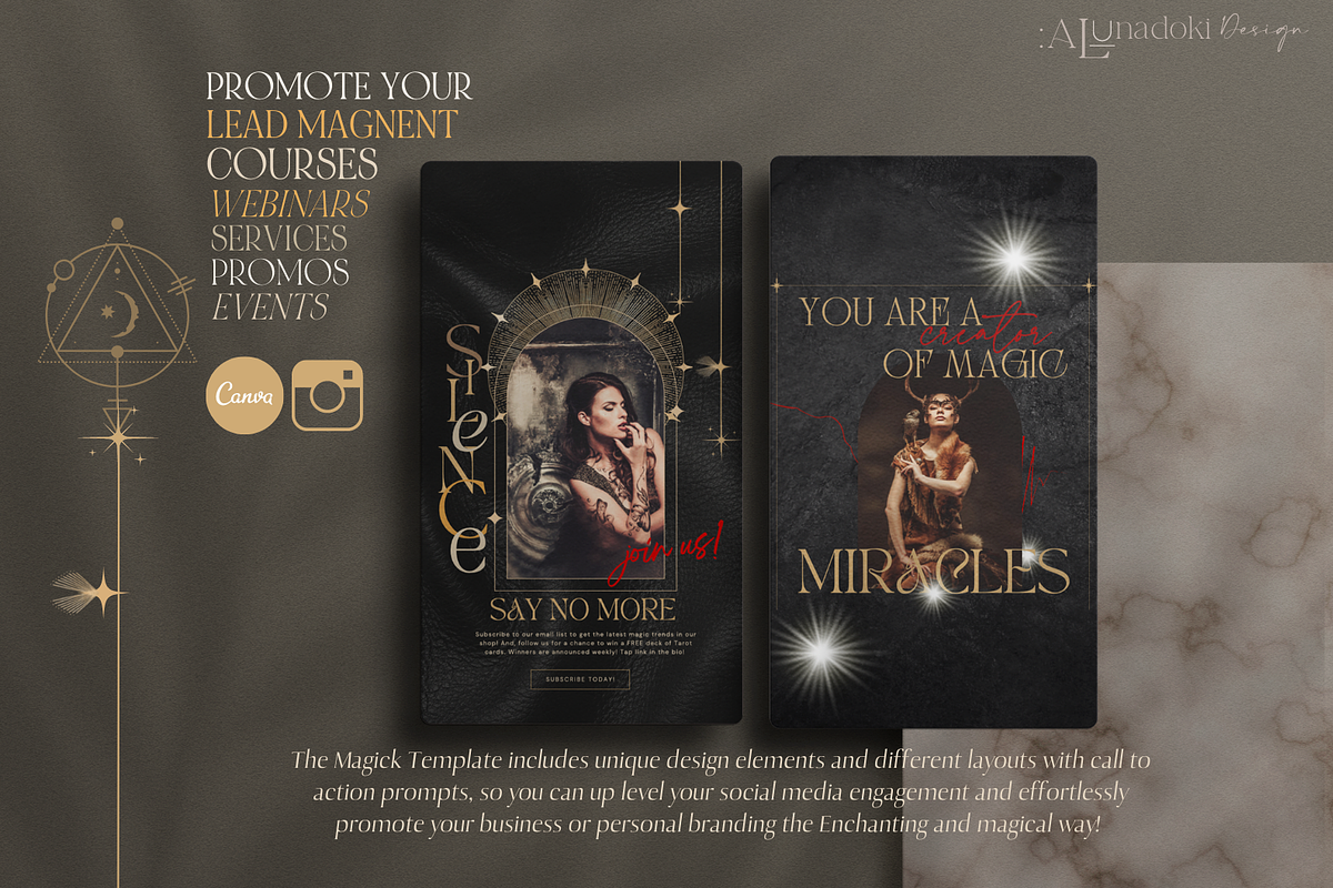 Witchy Spiritual IG Stories Canva, a Social Media Template by ALunadoki Design (Photo 2 of 8)