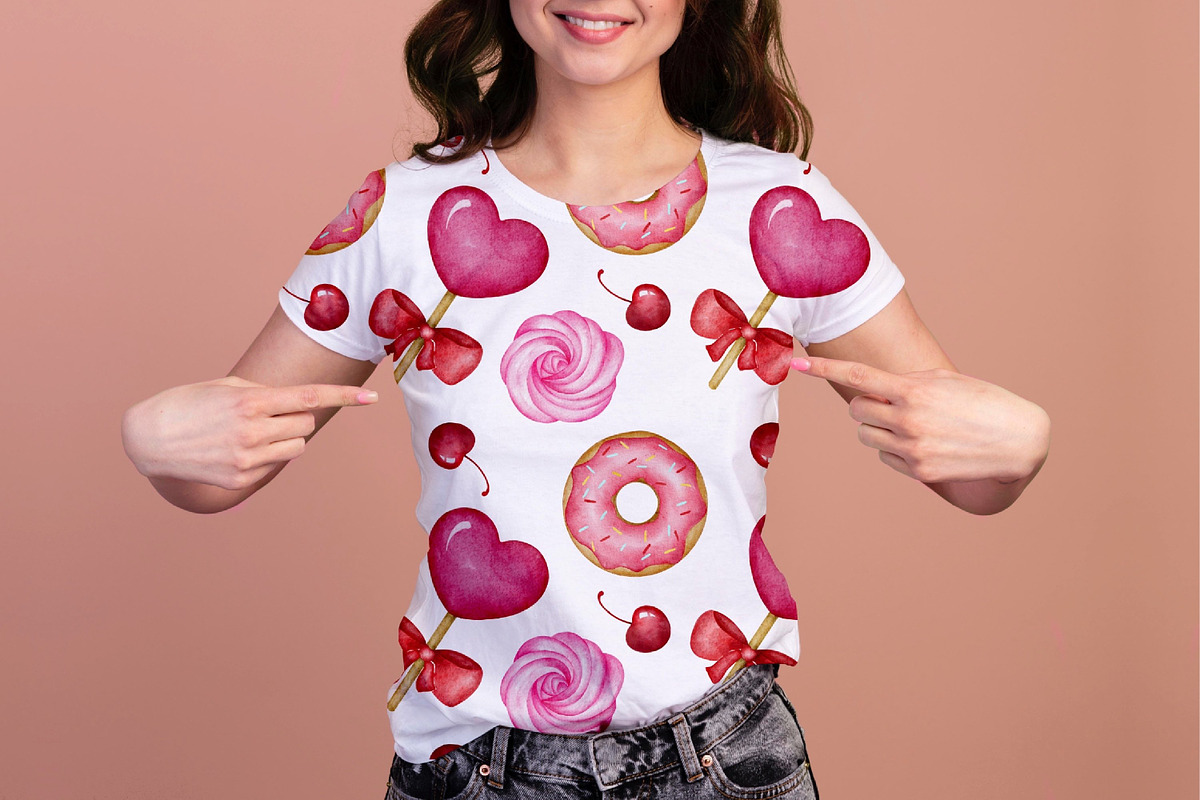 Sweet seamless papers Candy Donut, an Illustration by LuiDesignStudio (Photo 5 of 6)