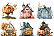 Halloween Pumpkin House Clipart, an Illustration by Craft Nest (Thumbnail 4 of 6)