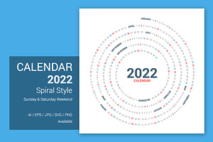 Calendar 2022 Round Spiral