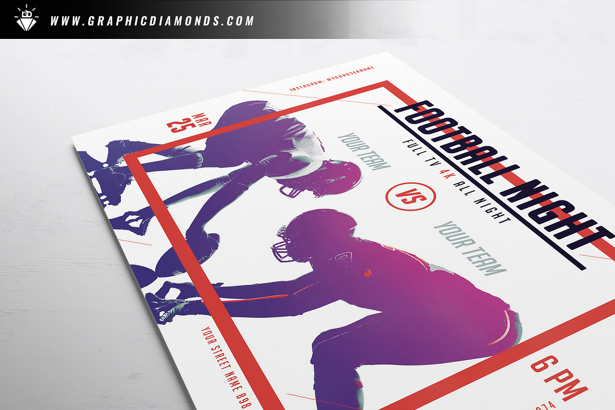 American Football Super Bowl Flyer, a Flyer Template by GraphicDiamonds (Photo 5 of 6)