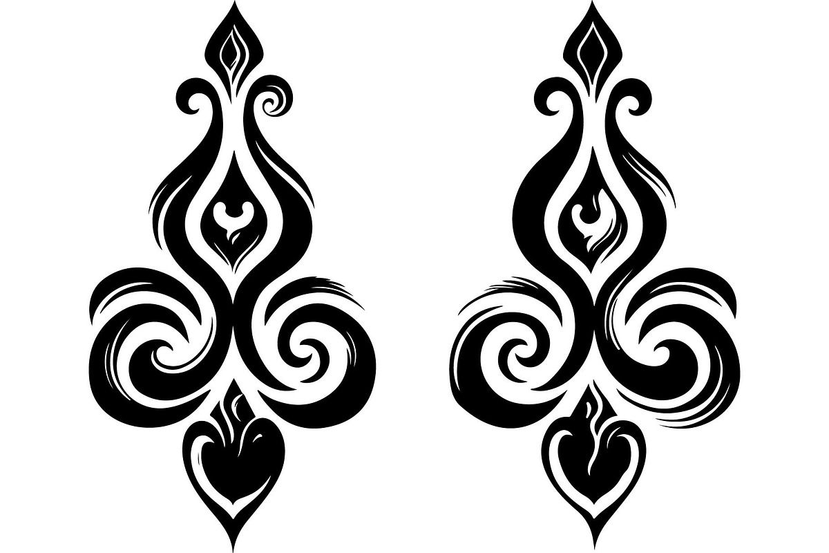 Black Ornamental Earrings SVG Set, an Object Graphic by jahid234 (Photo 10 of 13)
