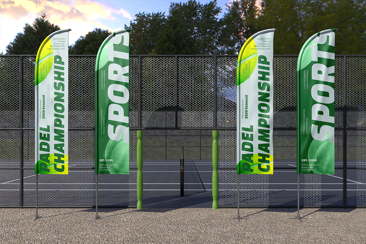 Promotional Padel Pole Flag Mockup, an Advertising Mockup by Bartama Graphic (Photo 4 of 5)