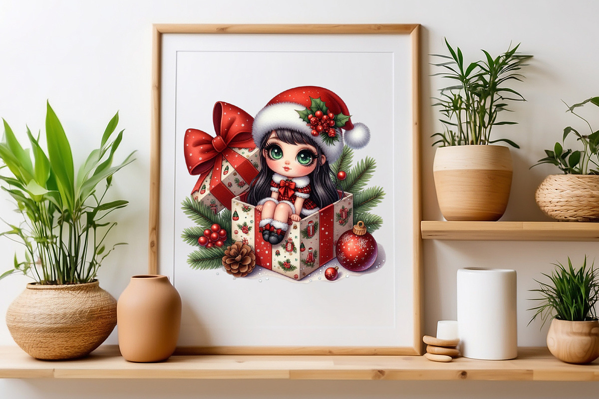 Christmas Gril Sublimation Clipart, a Seasonal Illustration by Craft Nest (Photo 4 of 5)