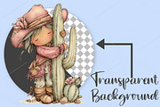 Funny Summer Western Girls Clipart, an Illustration by Canvas Craft (Thumbnail 2 of 7)