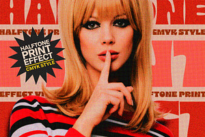 Halftone Print Effect CMYK Newspaper