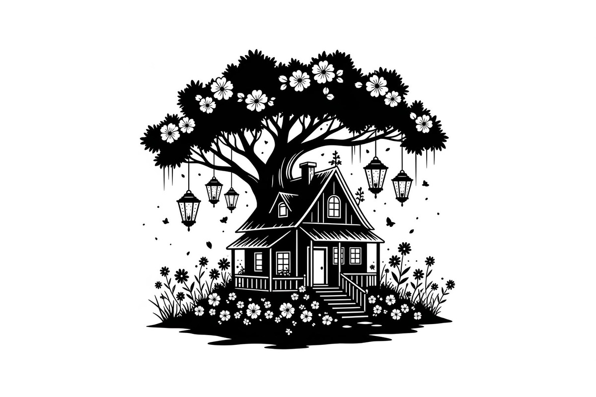 Tree House Silhouette SVG Bundle, an Illustration by jahid234 (Photo 4 of 31)
