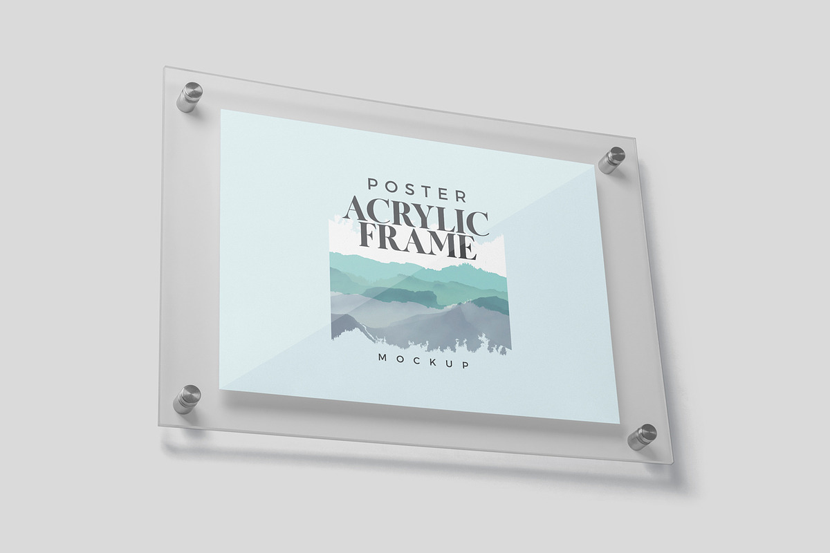 Wall Mounted Acrylic Frame Mockups, a Product Mockup by GfxFoundry (Photo 5 of 6)