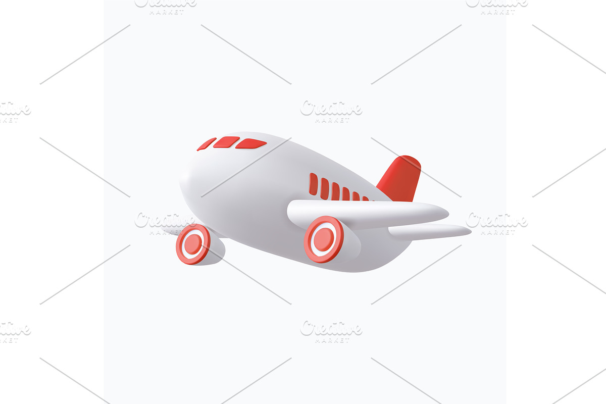3d plane icon., a Transportation Illustration by ModVector